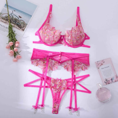 Mia Pink Embroidered 3-Pieces